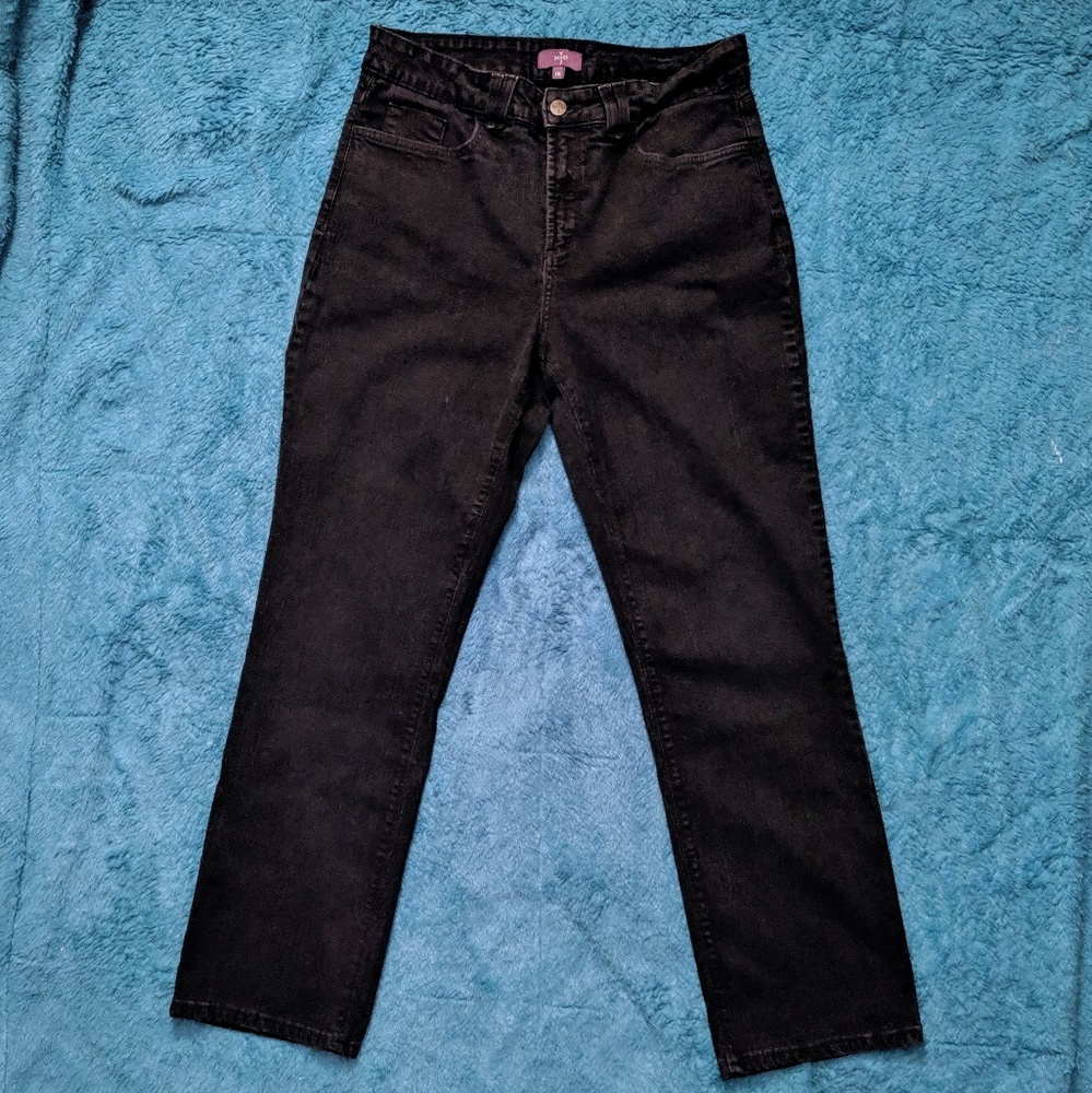 👖NYDJ Black Straight Leg Jeans Size 10 VGUC
